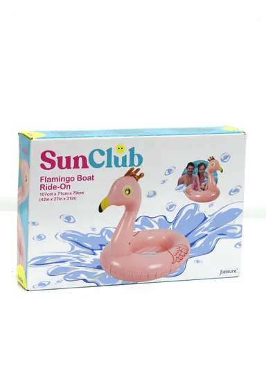 107x71x79cm 3+ Years Inflated 3 Air Chambers Flamingo Boat Ride-on 45KG Maximum Loading 35189
