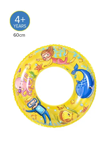60cm 4+ Years Ocean World Swim Ring For Kids 37592 - Yellow