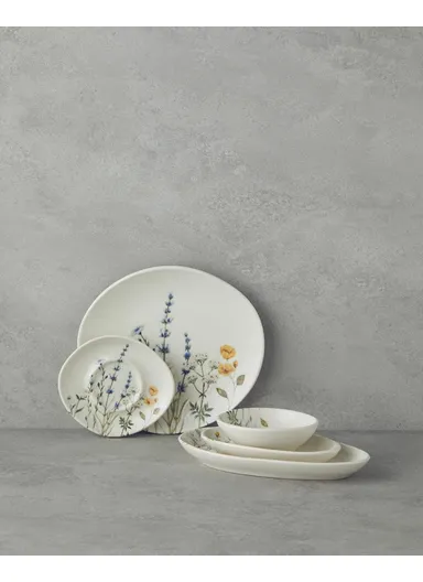 Balmy Porcelain 20 Piece Breakfast Set For 6 Persons Blue-Yellow