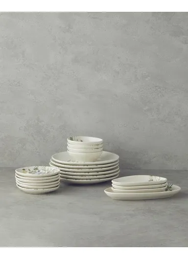 Balmy Porcelain 20 Piece Breakfast Set For 6 Persons Blue-Yellow