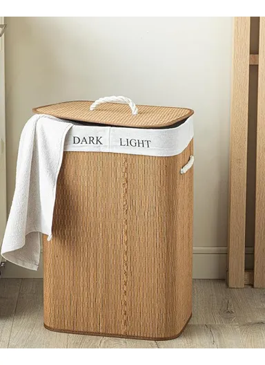 Gina Bamboo Laundry Basket 40x30x60 cm Light Brown