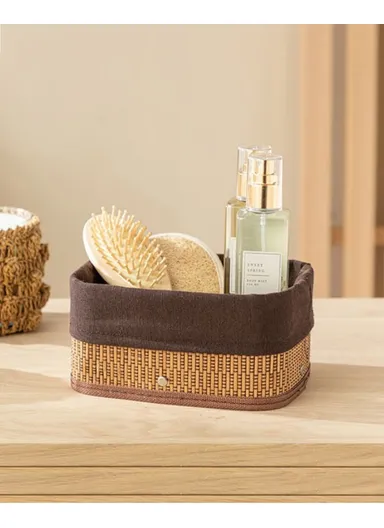 Gina Bamboo Basket 20x15x10 cm Dark Brown