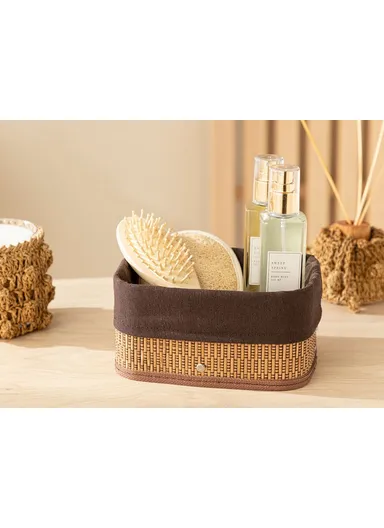 Gina Bamboo Basket 20x15x10 cm Dark Brown