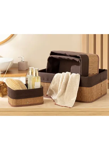 Gina Bamboo Basket 20x15x10 cm Dark Brown