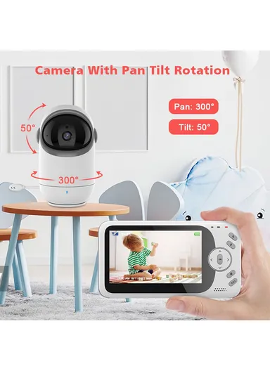 2.4GHz 720P Two-Way Wireless Baby Monitor With 4.3" LCD Screen, VOX Mode, 8 Songs, Night Vision, Alarm &amp; Temperature Display VB801
