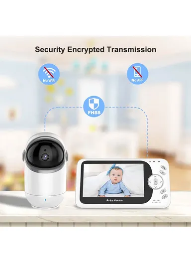 2.4GHz 720P Two-Way Wireless Baby Monitor With 4.3" LCD Screen, VOX Mode, 8 Songs, Night Vision, Alarm &amp; Temperature Display VB801
