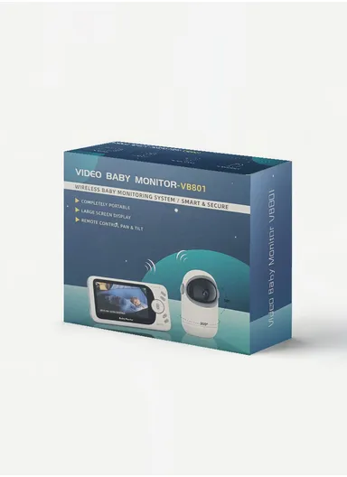 2.4GHz 720P Two-Way Wireless Baby Monitor With 4.3" LCD Screen, VOX Mode, 8 Songs, Night Vision, Alarm &amp; Temperature Display VB801