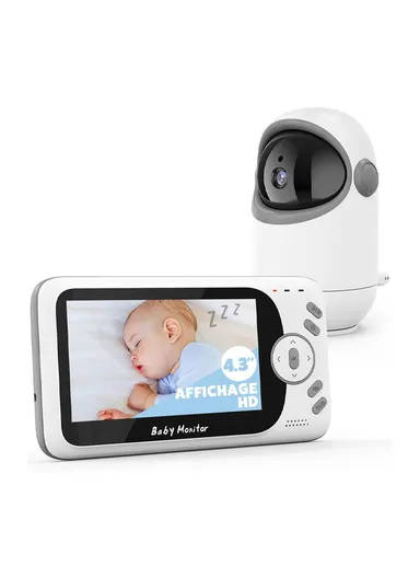 2.4GHz 720P Two-Way Wireless Baby Monitor With 4.3" LCD Screen, VOX Mode, 8 Songs, Night Vision, Alarm &amp; Temperature Display VB801