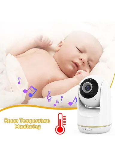2.4GHz 720P HD Two-Way Wireless Baby Monitor With 5" LCD Screen, VOX Mode, 8 Songs, Night Vision, 3 Zoom, Alarm &amp; Temperature Display VB803