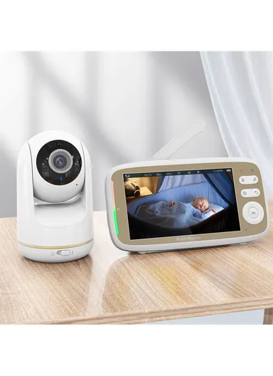 2.4GHz 720P HD Two-Way Wireless Baby Monitor With 5" LCD Screen, VOX Mode, 8 Songs, Night Vision, 3 Zoom, Alarm &amp; Temperature Display VB803