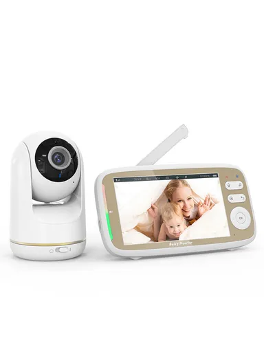 2.4GHz 720P HD Two-Way Wireless Baby Monitor With 5" LCD Screen, VOX Mode, 8 Songs, Night Vision, 3 Zoom, Alarm &amp; Temperature Display VB803