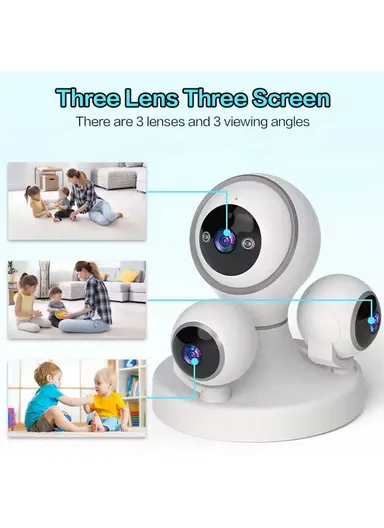 Three-Screen 2.0MP WiFi IP PTZ Indoor Security Dome Camera With Night Vision (APP: IPC360HOME) PT340-PW-2-B