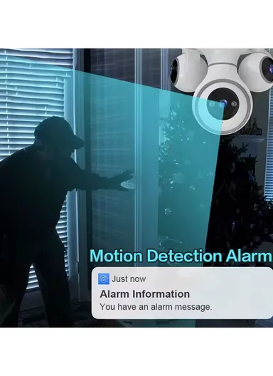 Three-Screen 2.0MP WiFi IP PTZ Indoor Security Dome Camera With Night Vision (APP: IPC360HOME) PT340-PW-2-B