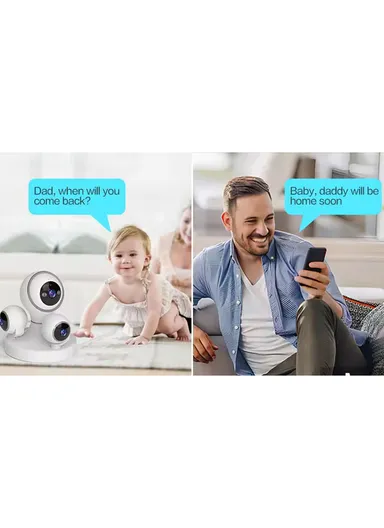 Three-Screen 2.0MP WiFi IP PTZ Indoor Security Dome Camera With Night Vision (APP: IPC360HOME) PT340-PW-2-B