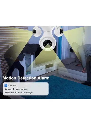 Three-Screen 2.0MP WiFi IP PTZ Indoor Security Dome Camera With Night Vision (APP: IPC360HOME) PT340-PW-2-B