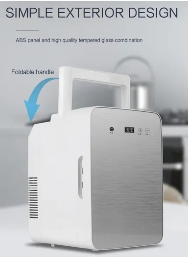 12L Car 12V DC/Home 220V AC Dual-Use Portable Front Glass Door Mini Refrigerator Fridge With Hot/Cold Switch Adjustment, Touch Panel &amp; Digital Display Temperature For Cars, Boats, Bedrooms, Offices, Camping, Picnics,