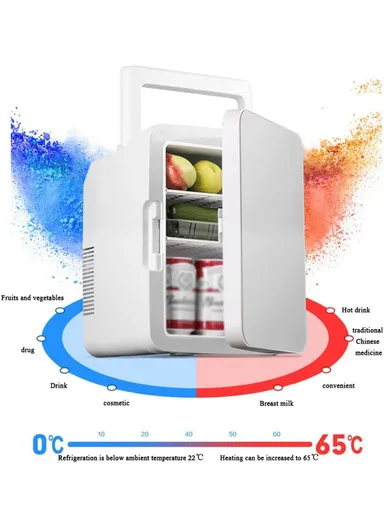 12L Car 12V DC/Home 220V AC Dual-Use Portable Front Glass Door Mini Refrigerator Fridge With Hot/Cold Switch Adjustment, Touch Panel &amp; Digital Display Temperature For Cars, Boats, Bedrooms, Offices, Camping, Picnics,