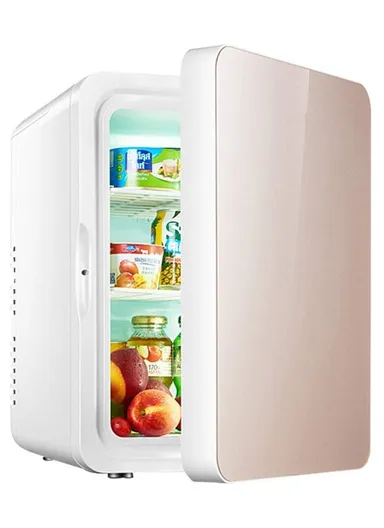 22L Car 12V DC/ Home 220V AC Dual-Use Dual Core Mini Refrigerator Adjustable Hot/Cold With Handle PD-22 (W30 x D27.5 x H43)cm - Bronze GOLD