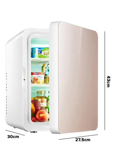 22L Car 12V DC/ Home 220V AC Dual-Use Dual Core Mini Refrigerator Adjustable Hot/Cold With Handle PD-22 (W30 x D27.5 x H43)cm - Bronze GOLD