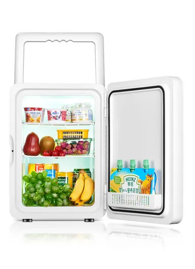 22L Car 12V DC/ Home 220V AC Dual-Use Dual Core Mini Refrigerator Adjustable Hot/Cold With Handle PD-22 (W30 x D27.5 x H43)cm - Bronze GOLD