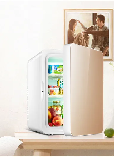 22L Car 12V DC/ Home 220V AC Dual-Use Dual Core Mini Refrigerator Adjustable Hot/Cold With Handle PD-22 (W30 x D27.5 x H43)cm - Bronze GOLD