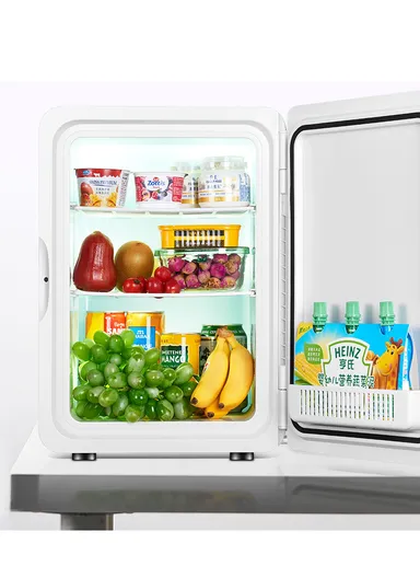 22L Car 12V DC/ Home 220V AC Dual-Use Dual Core Mini Refrigerator Adjustable Hot/Cold With Handle PD-22 (W30 x D27.5 x H43)cm - Bronze GOLD
