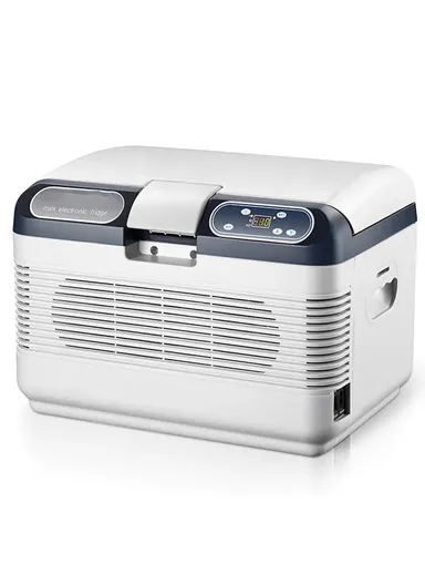 12L DC/AC 12V/24V/220V Dual-Core Portable Compact Mini Refrigerator, Fridge Cooler With -10°C to 65°C Temperature Adjustment, Shoulder Strap &amp; Temperature Digital Display For Home, Cars, Boats, Trucks, Bedrooms, Offi