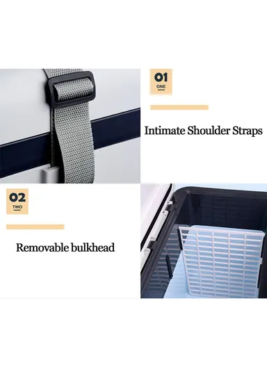 12L DC/AC 12V/24V/220V Dual-Core Portable Compact Mini Refrigerator, Fridge Cooler With -10°C to 65°C Temperature Adjustment, Shoulder Strap &amp; Temperature Digital Display For Home, Cars, Boats, Trucks, Bedrooms, Offi