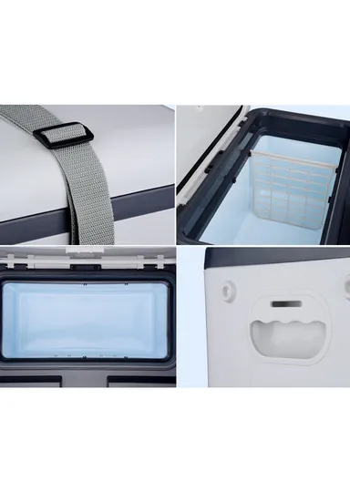 12L DC/AC 12V/24V/220V Dual-Core Portable Compact Mini Refrigerator, Fridge Cooler With -10°C to 65°C Temperature Adjustment, Shoulder Strap &amp; Temperature Digital Display For Home, Cars, Boats, Trucks, Bedrooms, Offi