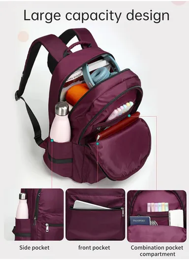 15.6" Laptop Travel Backpack With Water Bottle Holders T-B9030B - Navy