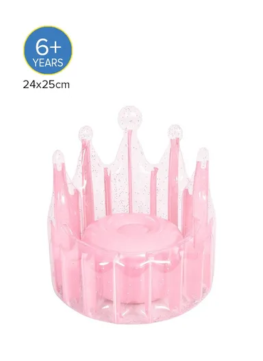 24x25cm 6+ Years Inflatable Glitter Crown Kiddie Throne For Kids 22323 - Pink