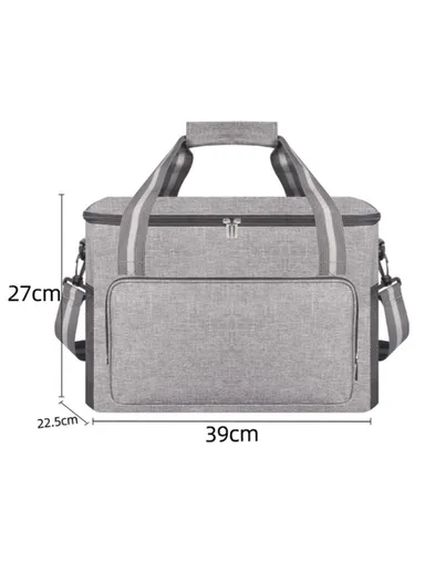 24L Oxford Cloth Waterproof Thermal Insulated Lunch Bag With Handle &amp; Shoulder Strap For Travel Picnic &amp; Outdoor (L27 x W39 x D22.5)cm - Wine Red