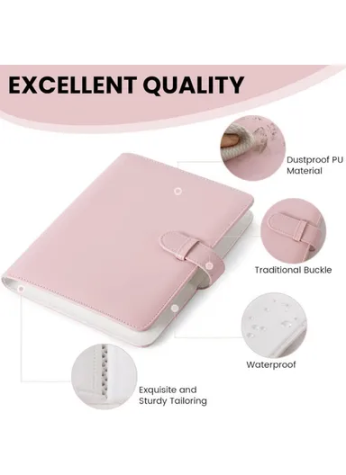 7-in-1 3-inch Photos 256 Pockets PU Leather PVC Album Frame Stickers Set Accessories Kit - Purple