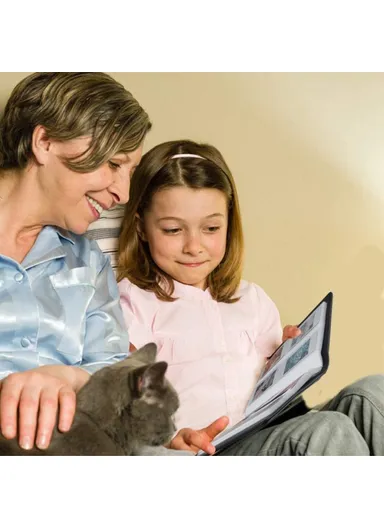 7-in-1 3-inch Photos 256 Pockets PU Leather PVC Album Frame Stickers Set Accessories Kit - Blue