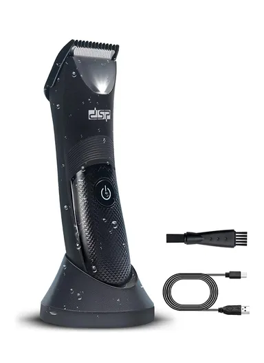 Men's 600mAh 5W Rechargeable Ceramic Blade Body Hair Trimmer, 5200RPM Waterproof Professional Hair Trimmer 60122