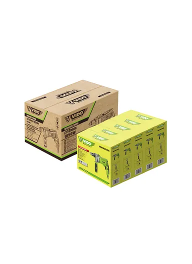 1050W 3200rpm Corded Impact Drill, Drilling Power Tool For Steel, Concrete &amp; Wood WD010221050