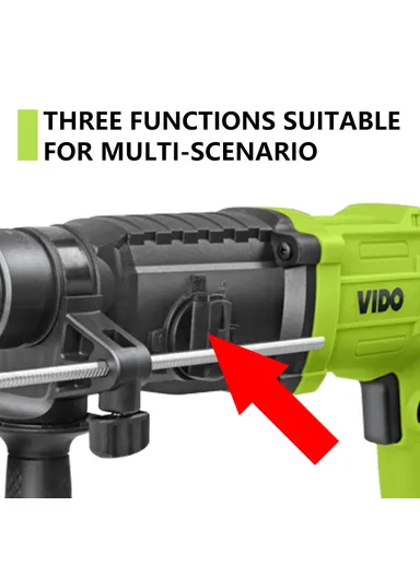 800W 1200rpm Rotary Hammer With Anti-Dust Switch &amp; Three Modes SDS-Plus Drill WD011320026