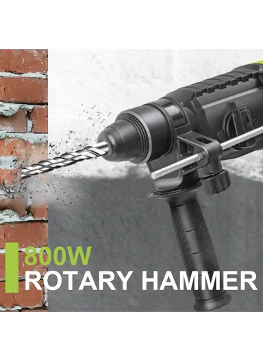 800W 1200rpm Rotary Hammer With Anti-Dust Switch &amp; Three Modes SDS-Plus Drill WD011320026