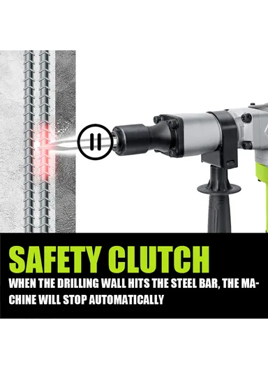 1200W Corded SDS-Demolition Hammer With Carrying Case Chisel Bits For Heavy Duty WD011410175 (L72 x W39 x T18)cm