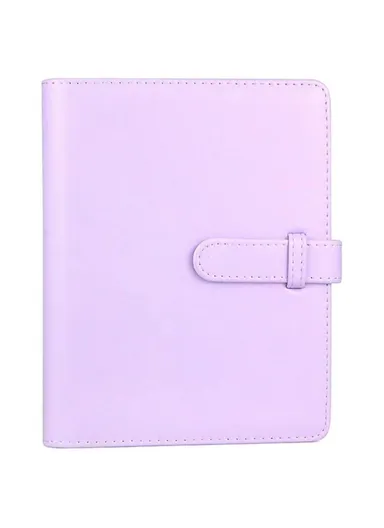 3-inch 256 Pockets Photos Storage Album PU Leather Photo Storage Book (L19.9 x W16)cm - Light Purple