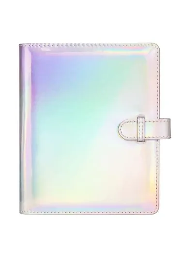 3-inch 256 Pockets Photos Storage Album PU Leather Photo Storage Book (L19.9 x W16)cm - Magic Silver