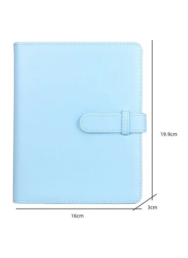 3-inch 256 Pockets Photos Storage Album PU Leather Photo Storage Book (L19.9 x W16)cm - Black