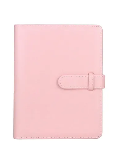 3-inch 256 Pockets Photos Storage Album PU Leather Photo Storage Book (L19.9 x W16)cm - Pink