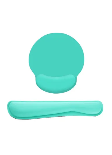 Memory Foam Keyboard Wrist Rest Pad Mouse Pad Set Keyboard Mouse Wrist Pad Cushion Anti-Slip Rubber Base - Green
