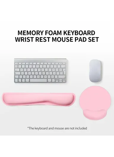 Memory Foam Keyboard Wrist Rest Pad Mouse Pad Set Keyboard Mouse Wrist Pad Cushion Anti-Slip Rubber Base - Green