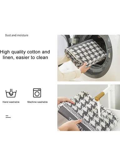 Linen &amp; Cotton Waterproof Interior Storage Quilt Bag JY020 (W60 x D24 x H40)cm-Black