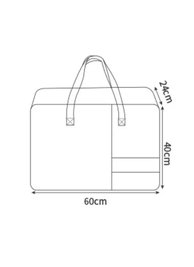 Linen &amp; Cotton Waterproof Interior Storage Quilt Bag JY020 (W60 x D24 x H40)cm-Green