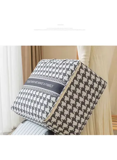 Linen &amp; Cotton Waterproof Interior Storage Quilt Bag JY020 (W60 x D24 x H40)cm-Green