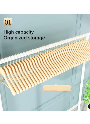 Iron Multi-Functional Single Pole Clothing Rack Bedroom with Wheels (W150 x D35 x H136)cm - White