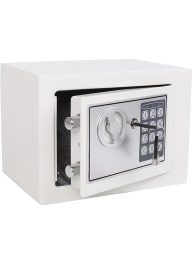 3Kg (H17 x W23 x D17)cm Mini Digital Electronic Keypad Lock Built-In 2 locking Bolts Safe Box T-17E - White